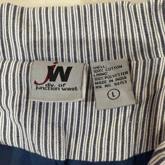 Vintage JW Div. Of Junction West Belted Button Front Seersucker Jacket Womens L - Picture 3 of 8